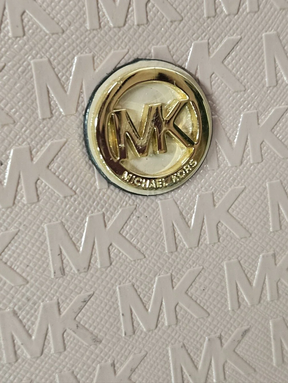 Michael Kors Blush Pink Embossed Wristlet Clutch with Gold